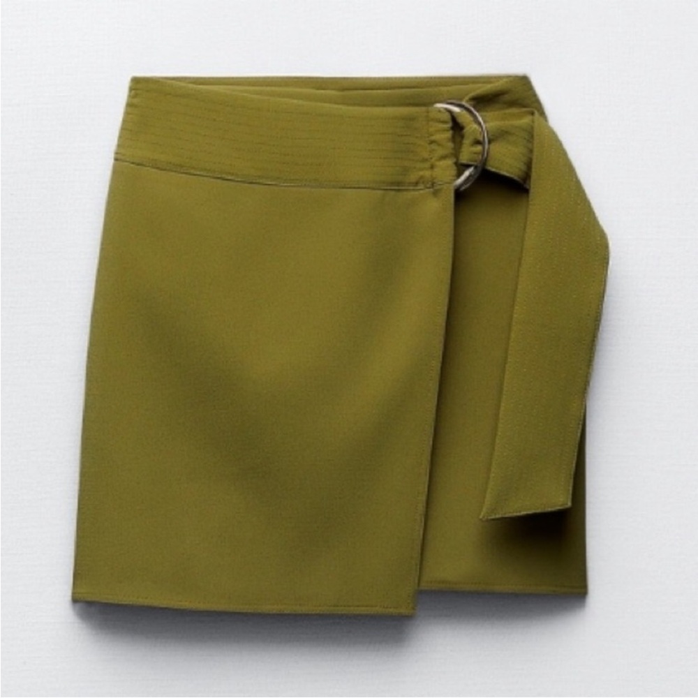 NEW ZARA WRAP FRONT BUCKLED MINI SKIRT